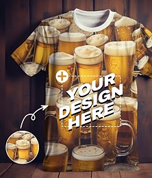 お買い得  -男性用カスタムTシャツ あなた自身のカスタムシャツをデザインします パーソナライズされたオールオーバープリントTシャツ カスタムギフト