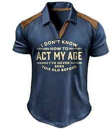 abordables -Camiseta polo divertida de manga corta para hombre 'No sé cómo actuar según mi edad' camiseta gráfica