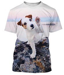 cheap -Animal Dog Jack Russell Terrier T-shirt Anime Graphic T-shirt For Couple's Men's Women's Adults' 3D Print Casual Daily