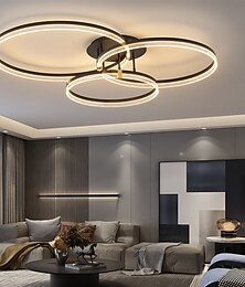 cheap -LED Ceiling Light 30+40+50cm 3-Light Ring Circle Design Dimmable Aluminum Painted Finishes Luxurious Modern Style Dining Room Bedroom Pendant Lamps 110-240V ONLY DIMMABLE WITH REMOTE CONTROL