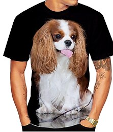 billiga -Djur Hund Cavalier King Charles Spaniel T-shirt Anime 3D Grafisk Till Par Herr Dam Vuxna Maskerad 3D-utskrift Ledigt / vardag