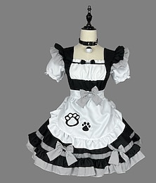 economico -Ispirato da Cosplay Completo Cameriera Anime Costumi Cosplay Giapponese Carnevale Abiti Cosplay Abiti Manica corta Cravatte Costume Per Per donna Da ragazza