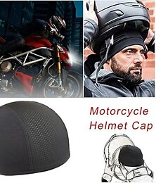 お買い得  -1 pc ランニングスポーツビーニーサイクリングキャップスカルキャップ水分発散冷却ヘルメットインナーライナービーニードームキャップ
