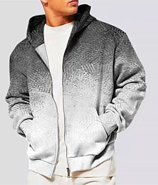 economico -Per uomo Fantasia geometrica Stampe astratte Felpa con cappuccio Felpe Felpa Felpa con cappuccio a zip intera Manica lunga Felpa con cappuccio Con cappuccio Streetwear Stampa 3D Sportivo Giornaliero