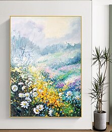 abordables -Pintura al óleo hecha a mano lienzo decoración de arte de la pared flores abstractas modernas para la decoración del hogar pintura enrollada sin marco sin estirar