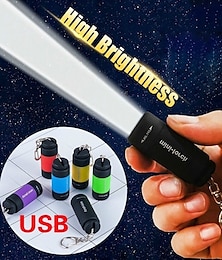 cheap -1PC Waterproof Mini Keychain Pocket Torch USB Rechargeable LED Flashlight Lamp Outdoor Sports Interior Design