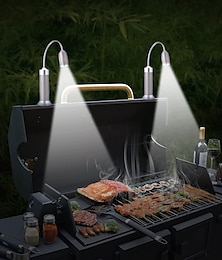 voordelige -2 stks barbecue grill licht magnetische basis super heldere led bbq lichten outdoor 360 graden flexibele zwanenhals barbecue licht verstelbare batterij