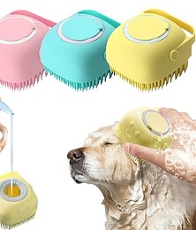 billiga -hundbadborste, mjukhet silikon husdjursborste för hund &amp; katt, hund hår massage badborste med dusch gel dispenser