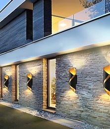 billiga -led utomhusvägglampa 10w 800 lumen aluminium utomhus ip65 vattentät trädgårdsvägglampa, balkong dekorativ vägglampa ac85-265v 3000k 6000k svart/vit