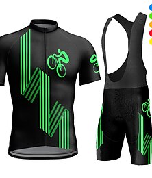 abordables -21Grams Hombre Maillot de ciclismo con culotte corto con tirantes Manga Corta MTB Bicicleta Montaña Ciclismo Carretera Amarillo Rojo Azul Piscina Graphic Bicicleta Trajes de Yoga Almohadilla 3D