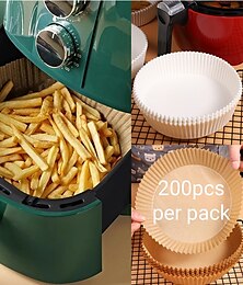 ieftine -200 de bucăți hârtie specială pentru friteuza cu aer pentru copt hârtie rezistentă la ulei și absorbantă de ulei pentru grătar de uz casnic farfurie cuptor alimente tigaie de bucătărie