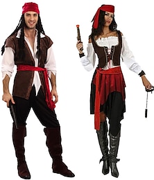 abordables -Pirates of the Caribbean Pirates des Caraïbes Tenues Costume Cosplay Fête costumée Cosplay de Film for Couple Homme Femmes Adulte Mascarade