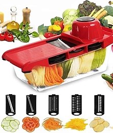 abordables -Cortador de verduras multifuncional 7 en 1, rallador de alimentos, trituradoras con 6 cuchillas, patatas, zanahorias, herramienta manual para cortar verduras