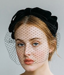 cheap -One-tier Simple / Vintage Wedding Veil Blusher Veils / Birdcage Veils with Pure Color Tulle