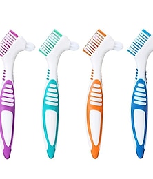 economico -spazzolino per protesi per adulti, spazzolino per la pulizia della protesi, spazzolino per dentiere duro spazzolino a doppia faccia per l'igiene orale, appositamente progettato per la pulizia accurata