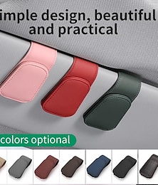 economico -Supporto per occhiali da auto - Clip magnetica in pelle per occhiali e portacarte accessori per parasole auto