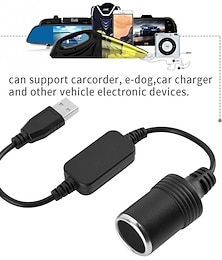 お買い得  -車のシガーライターソケット usb オスからメス 5v に 12v コンバータケーブルアダプタ dvr 車の充電器エレクトロニクス自動車充電器アクセサリー