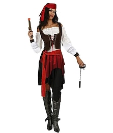 abordables -Pirates of the Caribbean Pirates des Caraïbes Tenues Robe Elégante Cosplay Fête costumée Cosplay de Film for Femmes Adulte Halloween Carnaval