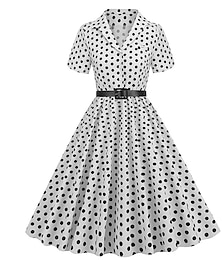 billiga -50-tals a-line klänning retro vintage 1950-tal cocktailklänning dailywear klänning festdräkt flare klänning damkostym vintage cosplay fest/aftonklänning