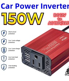 voordelige -starfire 150w auto omvormer 12v dc naar 110v ac converter met 2.1a dual usb autolader