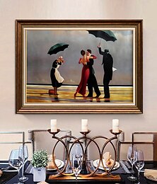 preiswerte -Handgefertigtes Ölgemälde auf Leinwand, Wandkunst, Dekoration, singender Butler, berühmt für Wohnkultur, gerolltes, rahmenloses, ungedehntes Gemälde