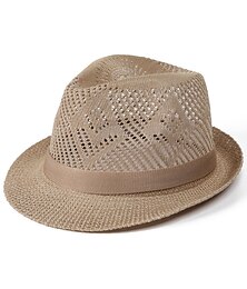 abordables -Hombre Sombrero para el sol Sombrero de remojo sombrero safari Sombrero de jugador Sombrero de playa Blanco Color Caquí Poliéster Viaje Estilo playero Vacaciones Playa Plano Filtro Solar