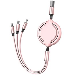 economico -Cavo di ricarica multiplo 3,3 piedi Da USB A a Lightning/micro/USB C 2.4 A Cavo di ricarica 3 in 1 Retrattile Per Samsung Xiaomi Huawei Appendini per cellulare