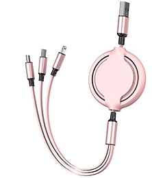 billiga -Multiladdkabel 3,3 fot USB A till Lightning / micro / USB C 2.4 A Laddningskabel 3 i 1 Indragbart Till Samsung Xiaomi Huawei Mobiltelefonstillbehör