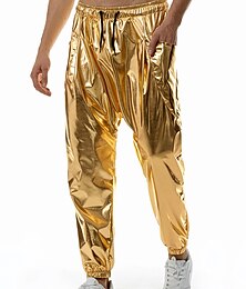 abordables -Homme Pantalon Jogger Pantalon Pantalons décontractés Pantalon à paillettes Taille elastique Manchette Elastique Couleur Pleine Coupe Vent Respirable Toute la longueur Casual Tenue de Boîte Athleisure