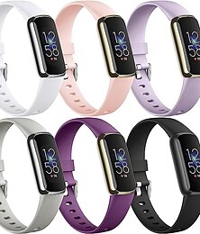 economico -Confezione da 6 Cinturino intelligente Compatibile con Fitbit Luxe Silicone morbido Orologio intelligente Cinghia Regolabili Ciclo solista Donne Uomini Cinturino sportivo Sostituzione Polsino