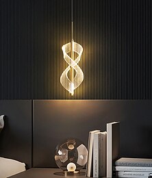 abordables -led suspension spirale chambre chevet droplight 30cm, barre de salle à manger minimaliste moderne réglable longue ligne matériel suspension plafonnier luminaire