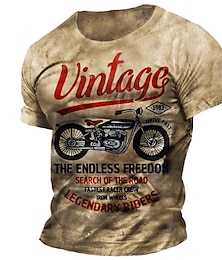 cheap -Men's T shirt Tee Distressed T Shirt Graphic Motorcycle Crew Neck Clothing Apparel 3D Print Outdoor Daily Short Sleeve Print Fashion Designer Vintage