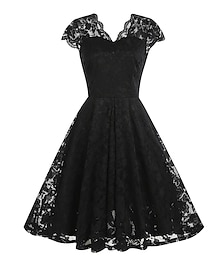 preiswerte -Retro Vintage 1950er Cocktailkleid Kleid Partykostüm Ausgestelltes Kleid Spitze Damen Party / Abend Junggesellinnenabschiedsparty Erwachsene Kleid Abschlussballkleider