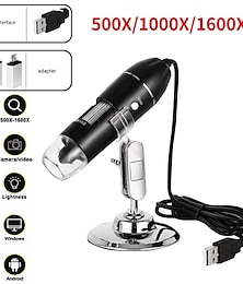 cheap -500X 1000X 1600X Digital Microscope Camera 3in1 Type-C USB Portable Electronic Microscope For Soldering LED Magnifier For Cell Phone Repair