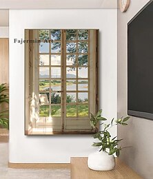 preiswerte -Landschaft Wandkunst Leinwand das Fenster moderne Kunst Landschaft Heimdekoration Dekor gerollte Leinwand ohne Rahmen ungerahmt