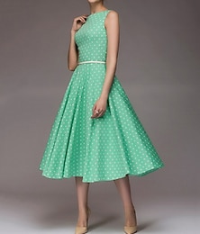 Χαμηλού Κόστους -Ρετρό vintage φόρεμα σε γραμμή 50s swing φόρεμα flare φόρεμα της δεκαετίας του 1950 γυναικείο κοστούμι vintage cosplay casual καθημερινό φόρεμα