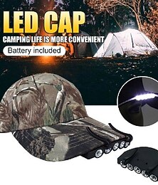 abordables -5Ampoules LED chasse phare cap lampe de poche lampe de lampe torche chapeau de phare de camping de pêche en plein air pince super lumineux