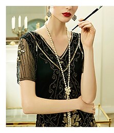 billige -faux perle halskæde lange perle halskæder 1920'er tilbehør til kvinder brølende 20'er flapper vintage fest