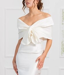 abordables -châles femmes wrap pure élégante sans manches imitation soie mariage wraps avec couleur pure pour fête printemps&amp;robe d'été pour impressionner 2025