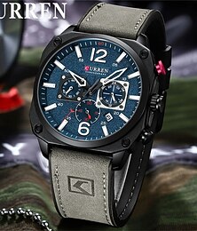 abordables -Montre numérique CURREN pour homme Calendrier Sport Montre chronographe électrique Montre militaire Top marque Luxe Cuir véritable Horloge masculine