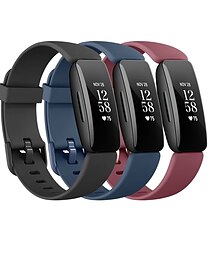 Χαμηλού Κόστους -3 Πακέτο Smart Watch Band Συμβατό με Fitbit Inspire 3 Inspire 2 / Inspire HR / Inspire σιλικόνη Εξυπνο ρολόι Λουρί Αδιάβροχη Ρυθμιζόμενο Γυναίκες άνδρες Αθλητικό Μπρασελέ Αντικατάσταση Περικάρπιο