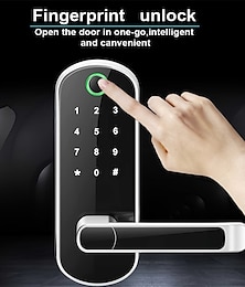 cheap -Smart 5 In 1 Door Lock With Handle Biometric Technology Storage Memory Function