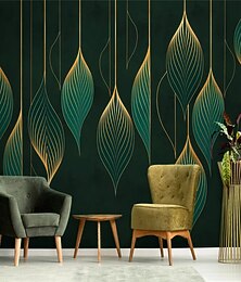 billige -kule bakgrunnsbilder grønt tapet veggmaleri elegante linjer som dekker klistremerke, skrelle pinne avtagbar pvc/vinyl materiale selvklebende/klebende nødvendig veggdekor for stue kjøkken bad