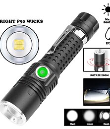 cheap -Ultra Bright Flashlight with XHP50 Glare Torch Zoomable Portable Long-range Camping Light Waterproof Suitable for Adventure