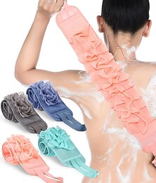 abordables -1 depurador de espalda exfoliante para ducha, paño exfoliante de doble cara con correa, paño de depurador de espalda de mango largo, depurador corporal, limpiador de lavado de espalda de esponja, para