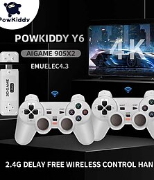 cheap -Powkiddy Y6 2.4G Wireless Game Tv Stick Retro PS1 Family Portable Video Game Console 4K HD Support Multiplayer 10000 Games,Christmas Birthday Party Gifts for Friends and Children