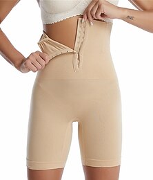 billiga -Dam Plusstorlekar Shapewear Midjetränare Kroppsformare Ren färg Sport Ledigt Komfort Hem Dagligen Utekväll Nylon Andningsfunktion Sommar Vår Svart Beige