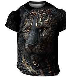 cheap -Men's T shirt Tee Graphic Animal Tiger Crew Neck Clothing Apparel 3D Print Outdoor Daily Short Sleeve Print Vintage Fashion Designer