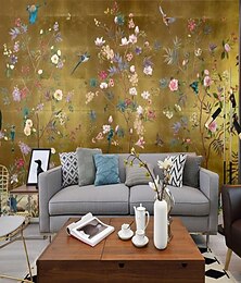 cheap -Cool Wallpapers Flower Wallpaper Wall Mural Floral Traditional Chinese Painting Home Decoration Floral Classic Wall Covering, Canvas PVC / Vinyl Material Adhesive required Mural, Room Wallcovering