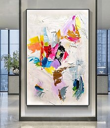 cheap -Oil Painting Handmade Hand Painted Wall Art  Abstract Knife Painting  landscape Red  Home Decoration Decor Rolled Canvas No Frame Unstretched